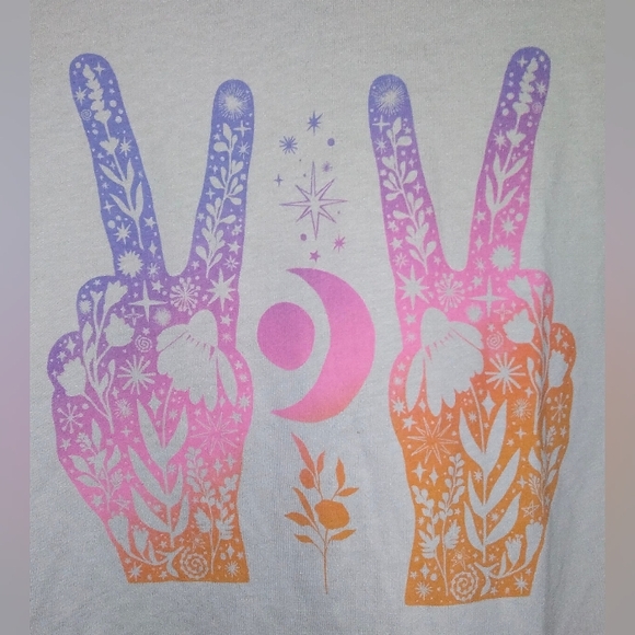 Old Navy Loose Vintage Long Sleeve Graphic T Shirt size XL Beige New w/ Tags - Picture 6 of 14